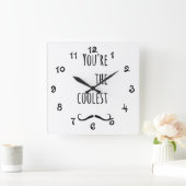 Dein Cooler Schnurrbart Quadratische Wanduhr (Zuhause)