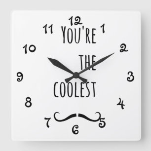 Dein Cooler Schnurrbart Quadratische Wanduhr