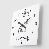Dein Cooler Schnurrbart Quadratische Wanduhr (Winkel)