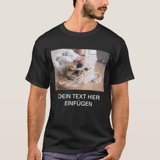 DEIN DESIGN/TEXT/FOTO Herren Hund schwarz T-Shirt (Vorderseite)