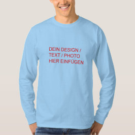 DEIN DESIGN/TEXT/FOTO Herren Langarmshirt hellblau T-Shirt