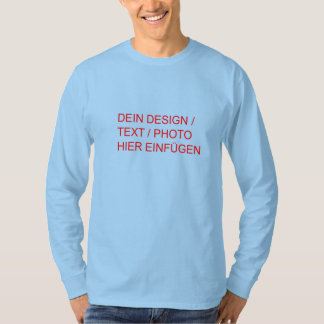 DEIN DESIGN/TEXT/FOTO Herren Langarmshirt hellblau T-Shirt