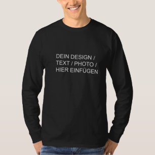 DEIN DESIGN/TEXT/FOTO Herren Langarmshirt schwarz T-Shirt