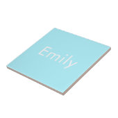 Dein eigener Name oder Wort | Sanftes Himmelblau Fliese (Seite)