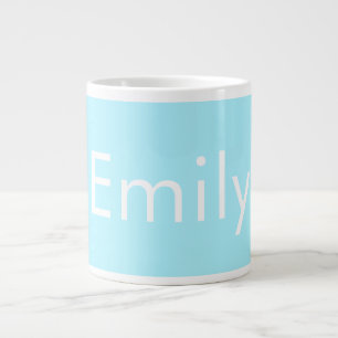 Dein eigener Name oder Wort Sanftes Himmelblau Jumbo-Tasse