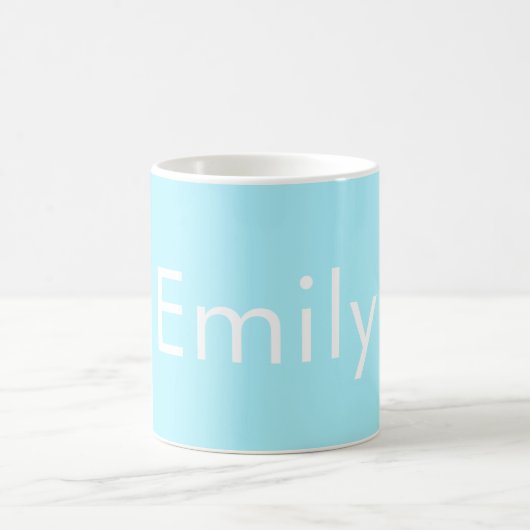 Dein eigener Name oder Wort | Sanftes Himmelblau Kaffeetasse (Mittel)