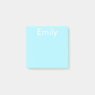 Dein eigener Name oder Wort Sanftes Himmelblau Post-it Klebezettel