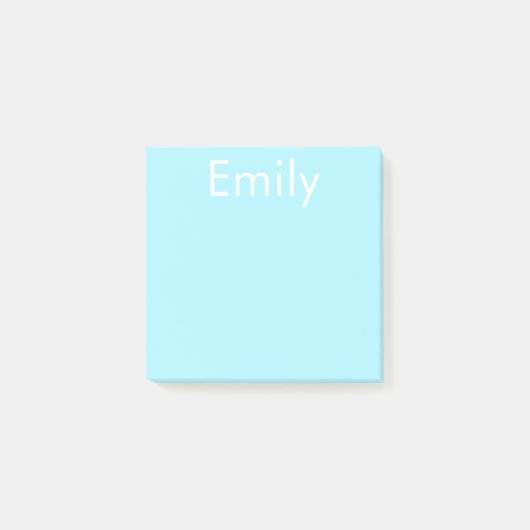 Dein eigener Name oder Wort | Sanftes Himmelblau Post-it Klebezettel (Vorderseite)