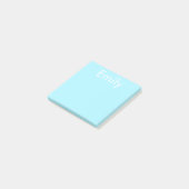 Dein eigener Name oder Wort | Sanftes Himmelblau Post-it Klebezettel (angewinkelt)