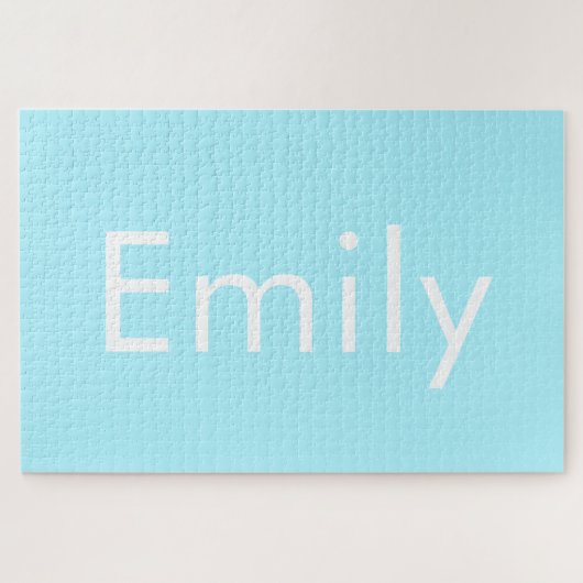 Dein eigener Name oder Wort | Sanftes Himmelblau Puzzle (Horizontal)