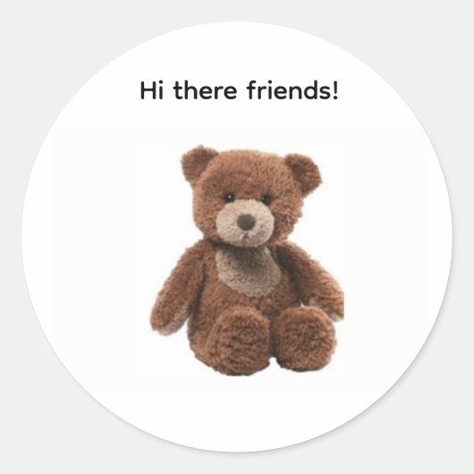 Dein eigener Teddybär-Freund Runder Aufkleber (Vorderseite)