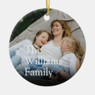 Dein Familienfoto und Definition Moderne Freude Keramik Ornament