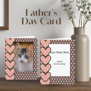 Dein Foto auf einer Peach Hearts Father's Day-Kart Karte