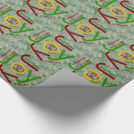 DEIN FOTO Baby's erstes Weihnachtswrapping Papier Geschenkpapier (Ecke)