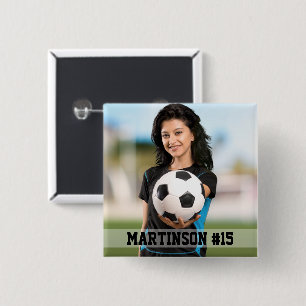 Dein Foto Benutzerdefiniertes Fußball- oder Sportt Button