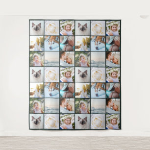 Dein Foto - Benutzerdefiniertes Raster Collage Dun Wandteppich