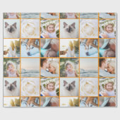 Dein Foto benutzerdefiniertes Raster Collage Orang Geschenkpapier (Flach)