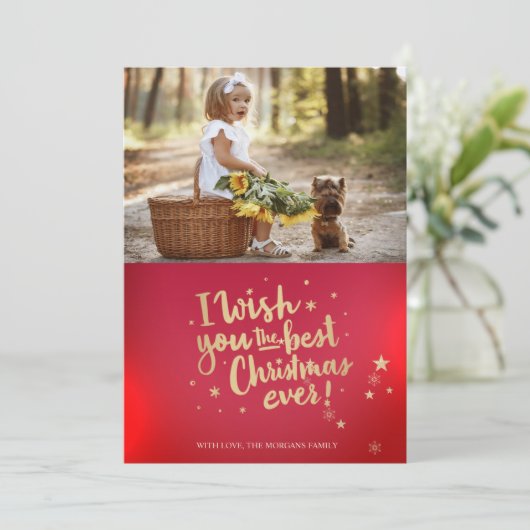 Dein Foto, das ich dir zum besten Weihnachtsfest ü (Stehend Vorderseite)