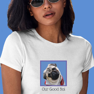 DEIN Foto Farbe Größe Text Hund Mops Welpe Gesicht T-Shirt