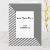 Dein Foto in einem grauen Vatertag Karte (Gelbe Blume)