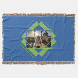 DEIN FOTO in Geometrischem Muster werfen Decke