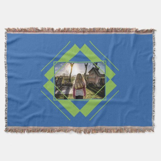 DEIN FOTO in Geometrischem Muster werfen Decke (Vorderseite)