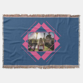 DEIN FOTO in Geometrischem Muster werfen Decke