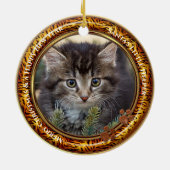 Dein Foto Kitty Keepake Weihnachten Keramik Ornament (Hinten)