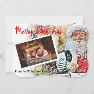 Dein Foto mit dem Weihnachtsmann und der netten Li Feiertagskarte
