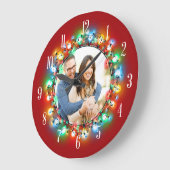 Dein Foto strahlt Weihnachtsbrillen Große Wanduhr (Winkel)