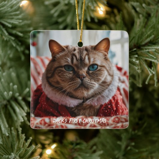 Dein Foto Weihnachten Keramikornament (Baum)