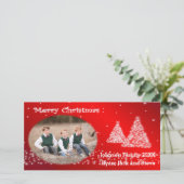 Dein Foto Weihnachtsbaum Red Feiertagskarte (Stehend Vorderseite)
