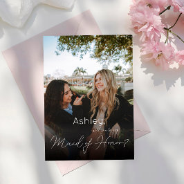 Dein Foto wirst du meine Trauzeugin sein? Weiß Einladung