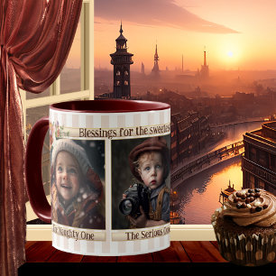 Dein Fotos gestreiftes lustiges Vintage-Mama-Mug Kaffeetasse