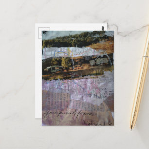 Dein Freund für immer Mixed-Media-Collage Postkarte