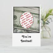 Dein Gesicht auf dem $100 Bill! Add-A-Foto Einladung (Stehend Vorderseite)