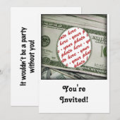 Dein Gesicht auf dem $100 Bill! Add-A-Foto Einladung (Vorne/Hinten)