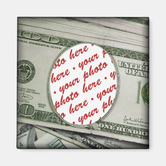 Dein Gesicht auf dem $100 Bill! Add-A-Foto Magnet