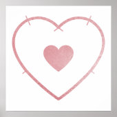 Dein Herz in meinem Herzen Rosa Rosa Foil Poster (Vorne)