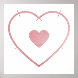 Dein Herz in meinem Herzen Rosa Rosa Foil Poster