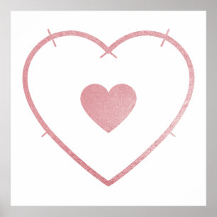 Dein Herz in meinem Herzen Rosa Rosa Foil Poster