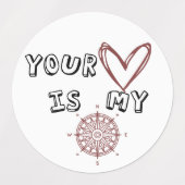 Dein Herz ist mein Kompass Etiketten (Design 1)