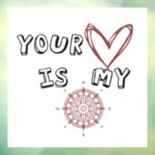 Dein Herz ist mein Kompass Fensteraufkleber (Blatt 3)