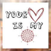 Dein Herz ist mein Kompass Fensteraufkleber (Blatt 2)