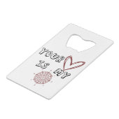 Dein Herz ist mein Kompass Geldbeutel Flaschenöffner (Rückseite Schrägansicht)