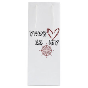 Dein Herz ist mein Kompass Geschenktüte Für Weinflaschen