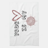 Dein Herz ist mein Kompass Geschirrtuch (Vertikal)