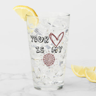 Dein Herz ist mein Kompass Glas