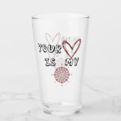 Dein Herz ist mein Kompass Glas (Vorderseite)