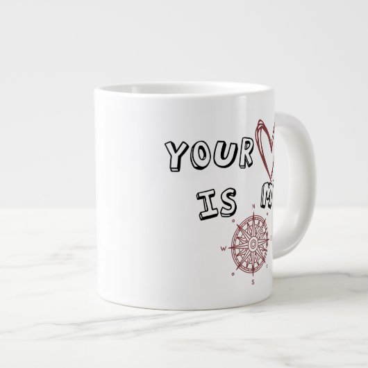 Dein Herz ist mein Kompass Jumbo-Tasse (Vorderseite Rechts)